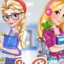 Elsa And Rapunzel College Girls
