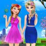 Elsa And Anna Spring Dress Up