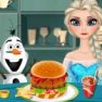 Elsa Cooking Hamburger