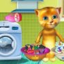 Talking Ginger Washing Clothes