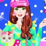 Barbie With Kitty Dressup